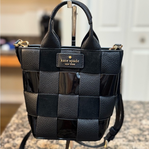 kate spade Handbags - Kate Spade Black Mini Woven Bag